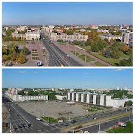 ÐÐ»Ð¾ÑÐ°Ð´Ñ ÐÐ¾Ð±ÐµÐ´Ñ Ð² ÐÐ¸ÑÐµÐ±ÑÐºÐµ Ð´Ð¾ Ð¸ Ð¿Ð¾ÑÐ»Ðµ ÑÐµÐºÐ¾Ð½ÑÑÑÑÐºÑÐ¸Ð¸ Ð² 2009 Ð³Ð¾Ð´Ñ