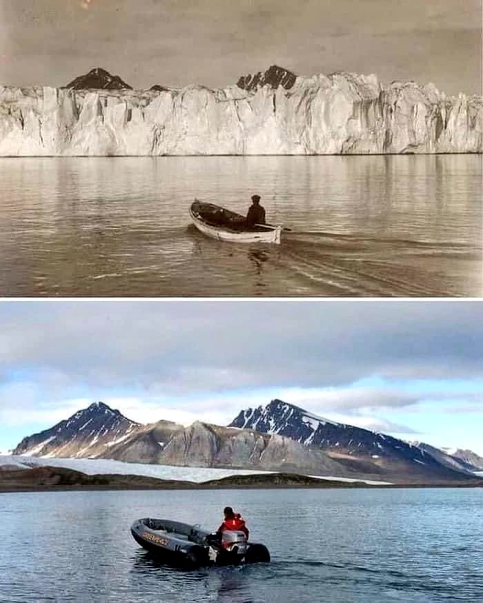 ÐÐ°Ð³Ð»ÑÐ´Ð½ÑÐ¹ Ð¿ÑÐ¸Ð¼ÐµÑ Ð¸Ð·Ð¼ÐµÐ½ÐµÐ½Ð¸Ñ ÐºÐ»Ð¸Ð¼Ð°ÑÐ°. Ð¤Ð¾ÑÐ¾Ð³ÑÐ°ÑÐ¸Ñ ÐºÑÑÐºÐ° Ð±ÐµÑÐµÐ³Ð¾Ð²Ð¾Ð¹ Ð»Ð¸Ð½Ð¸Ð¸ ÐÐ½ÑÐ°ÑÐºÑÐ¸Ð´Ñ 105 Ð»ÐµÑ Ð½Ð°Ð·Ð°Ð´ Ð¸ ÑÐµÐ³Ð¾Ð´Ð½Ñ. Greenpeace UK